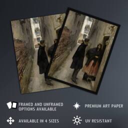 "Artery8 Narrow Street in Venice John Singer Sargent Wall Art Poster Print in Grey - Size: W12"" x H16""" - thumbnail 2