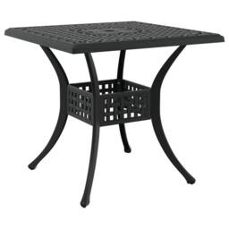 Berkfield Home 3 Piece Garden Bistro Set - Black Cast Aluminum - thumbnail 5