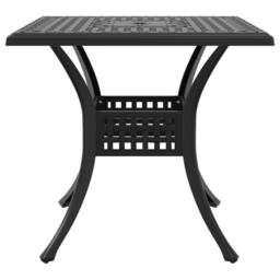Berkfield Home 3 Piece Garden Bistro Set - Black Cast Aluminum - thumbnail 8