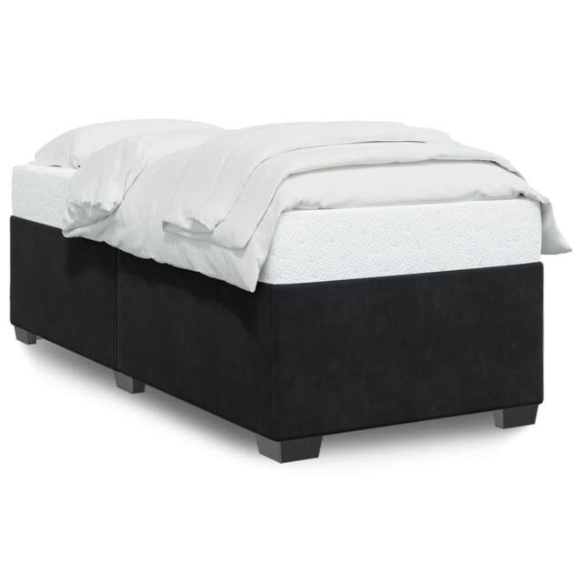 Berkfield Home Bed Frame without Mattress Black 90x190 cm Single Velvet - image 1