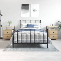 Berkfield Home Bedside Cabinets 2 pcs Sonoma Oak 44x45x60 cm Engineered Wood in Brown - Size: 44 x 45 x 60 cm - thumbnail 2