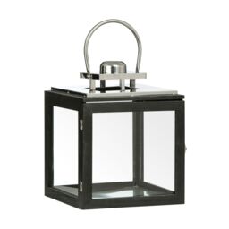 Orsina Park Small Stainless Steel Lantern, Decorative Lantern for Home Decor, Candle Holder For Indoor & Outdoor Use in Black