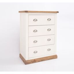 Cabinet Bits Tropea 4 Drawer Chest of Drawers Chrome Cup Handle in Off-White - thumbnail 2