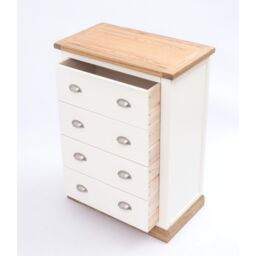 Cabinet Bits Tropea 4 Drawer Chest of Drawers Chrome Cup Handle in Off-White - thumbnail 4
