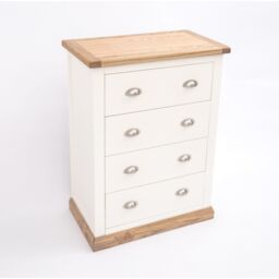 Cabinet Bits Tropea 4 Drawer Chest of Drawers Chrome Cup Handle in Off-White - thumbnail 3