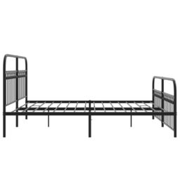Berkfield Home Metal Bed Frame without Mattress with Footboard Black 183x213cm - Size: 183x213 cm - thumbnail 5