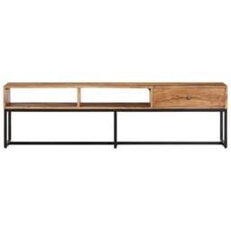 Berkfield Home TV Cabinet 160x30x45 cm Solid Wood Acacia in Brown - Size: 160 x 30 x 45 cm - thumbnail 1