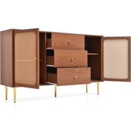 STILVORA Sideboard 150cm with adjustable shelf walnut finish - thumbnail 5
