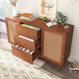 STILVORA Sideboard 150cm with adjustable shelf walnut finish - thumbnail 2