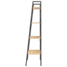 Berkfield Home Practical 4-Tier Standing Shelf Light Brown & Black 56x35x140 cm - Size: 56 x 35 x 140 cm - thumbnail 4