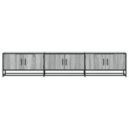 Berkfield Home TV Cabinet Grey Sonoma 210x35x41 cm Engineered Wood - Size: 210 x 35 x 41 cm - thumbnail 4
