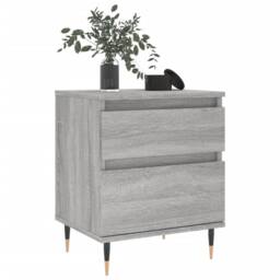 Berkfield Home Bedside Cabinet Grey Sonoma 40x35x50 cm Engineered Wood - Size: 40 x 35 x 50 cm - thumbnail 4