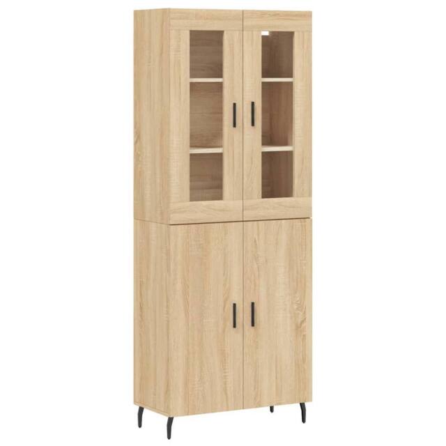 Berkfield Home Highboard Sonoma Oak 69.5x34x180 cm Engineered Wood in Light Tan - image 1