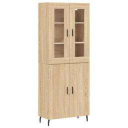 Berkfield Home Highboard Sonoma Oak 69.5x34x180 cm Engineered Wood in Light Tan