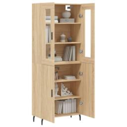 Berkfield Home Highboard Sonoma Oak 69.5x34x180 cm Engineered Wood in Light Tan - thumbnail 3