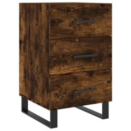 Berkfield Home Bedside Cabinet Smoked Oak 40x40x66 cm Engineered Wood in Brown - Size: 40 x 40 x 66 cm - thumbnail 2