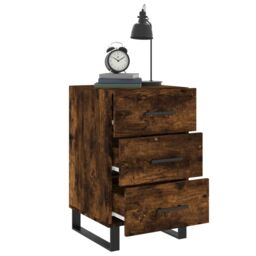 Berkfield Home Bedside Cabinet Smoked Oak 40x40x66 cm Engineered Wood in Brown - Size: 40 x 40 x 66 cm - thumbnail 4
