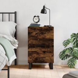 Berkfield Home Bedside Cabinet Smoked Oak 40x40x66 cm Engineered Wood in Brown - Size: 40 x 40 x 66 cm - thumbnail 1