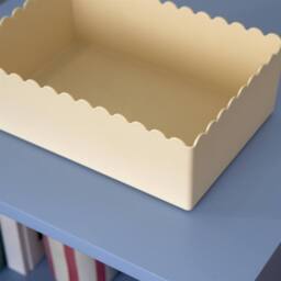 OHS Scallop Edge Organiser PP Plastic Box Tub Storage Bin Container in Cream - thumbnail 3