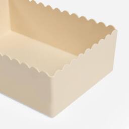OHS Scallop Edge Organiser PP Plastic Box Tub Storage Bin Container in Cream - thumbnail 5