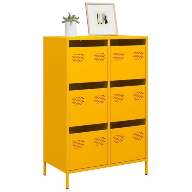 Berkfield Home Highboard Mustard Yellow 68x39x101.5 cm Steel - image 1