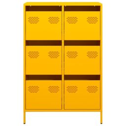 Berkfield Home Highboard Mustard Yellow 68x39x101.5 cm Steel - thumbnail 5
