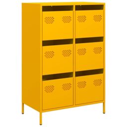 Berkfield Home Highboard Mustard Yellow 68x39x101.5 cm Steel - thumbnail 2