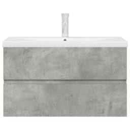 Berkfield Home Durable 2 Piece Bathroom Furniture Set Concrete Grey Engineered Wood - thumbnail 4