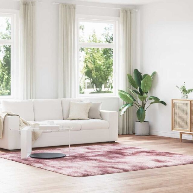 Berkfield Home Shaggy Rug High Pile NAVARRA Dusty Pink 240x240 cm Polyester - Size: Medium - image 1