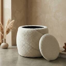 Garden Greatness Aurelie Teddy Blanc Chest Stool in Cream - thumbnail 2