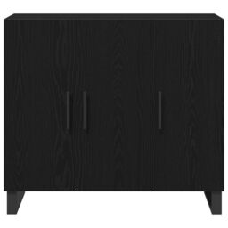 Berkfield Home Sideboard with 3 Doors Black Oak 90x34x80 cm Engineered Wood - Size: 90 x 34 x 80 cm - thumbnail 6