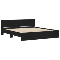 Berkfield Home Bed Frame without Mattress Black 180x200 cm Super King - thumbnail 4