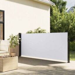 Berkfield Home Retractable Side Awning White 120x600 cm - thumbnail 2