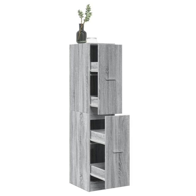 Berkfield Home Apothecary Cabinet Grey Sonoma 30x41x144.5 cm Engineered Wood - image 1