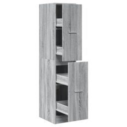 Berkfield Home Apothecary Cabinet Grey Sonoma 30x41x144.5 cm Engineered Wood - thumbnail 2