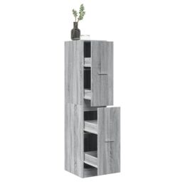 Berkfield Home Apothecary Cabinet Grey Sonoma 30x41x144.5 cm Engineered Wood - thumbnail 1