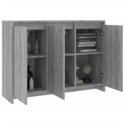 Berkfield Home Sideboard Grey Sonoma 102x33x75 cm Engineered Wood - Size: 102 x 33 x 75 cm - thumbnail 4