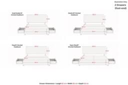 "Sloomy Manhattan Plush Divan Bed Base 2 Drawers Foot-End With 26"" Strutted Headboard in Navy - Size: Super King" - thumbnail 3