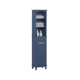 SoBuy Slim Bathroom Tall Cabinet With 3 Open Shelves & Drawer - H170cm in Dark Blue - thumbnail 6