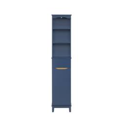 SoBuy Slim Bathroom Tall Cabinet With 3 Open Shelves & Drawer - H170cm in Dark Blue - thumbnail 3