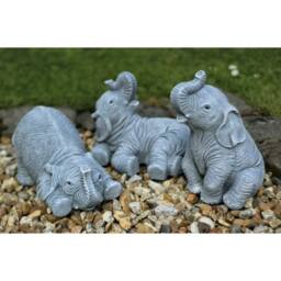 SPETLEK GARDEN ORNAMENTS LAUGHING ELEPHANTS in Grey - thumbnail 2