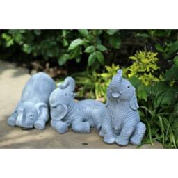 SPETLEK GARDEN ORNAMENTS LAUGHING ELEPHANTS in Grey - thumbnail 3