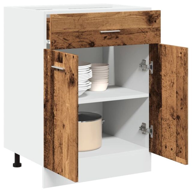 Berkfield Home Drawer Bottom Cabinet Lyon Old Wood 60x46x81.5 cm Engineered Wood in Brown - image 1