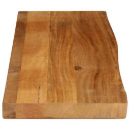Berkfield Home Table Top Live Edge 120x40x2.5 cm Solid Wood Mango in Brown - thumbnail 4