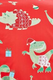 Bedlam 'Santasaurus' Christmas Glow in the Dark Bedroom Duvet Cover Set in Red - Size: Double - thumbnail 5