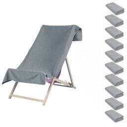 OHS 10 x Plain Microfiber Quick Dry Bath Beach Towel in Charcoal