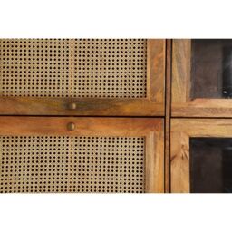 Jaipur Furniture Ltd Nyack Almiraha Cabinet - Mango Wood/Iron - L45 x W86 x H185 cm - Light Brown with Natural Rattan - Assembly Required - thumbnail 6