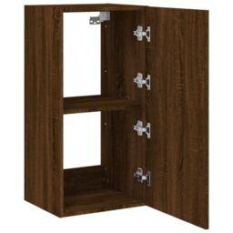 Berkfield Home TV Wall Cabinet with LED Lights Brown Oak 40.5x35x80 cm - thumbnail 8