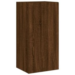 Berkfield Home TV Wall Cabinet with LED Lights Brown Oak 40.5x35x80 cm - thumbnail 7