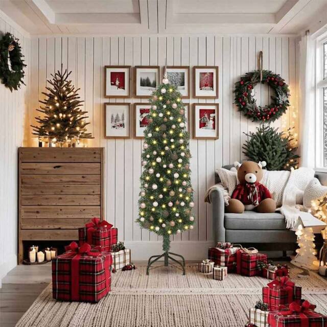 Berkfield Home Artificial Christmas Tree with 300 LEDs with Stand Green 180 cm - image 1